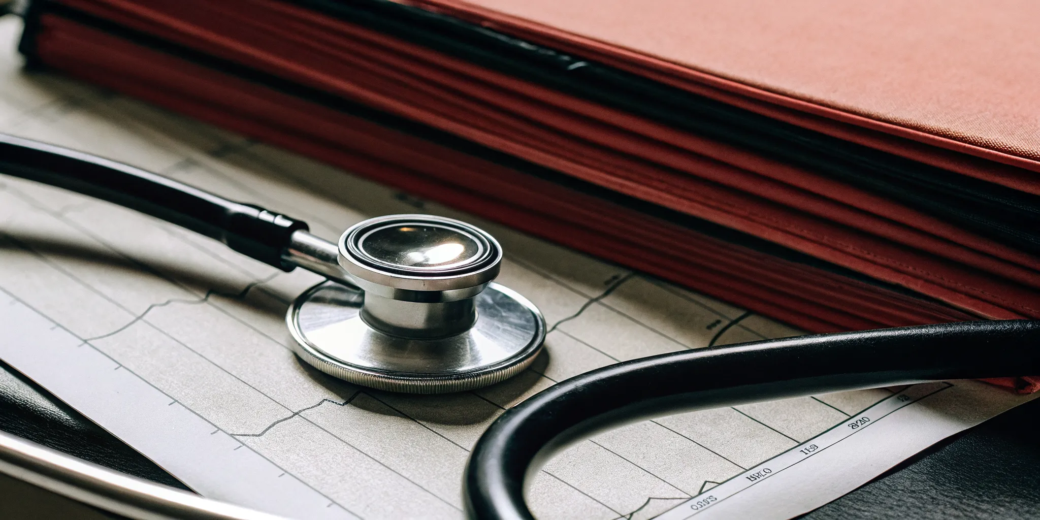 Financial documents and stethoscope on a desk representing employer health insurance cost analysis and savings opportunities for Washington businesses