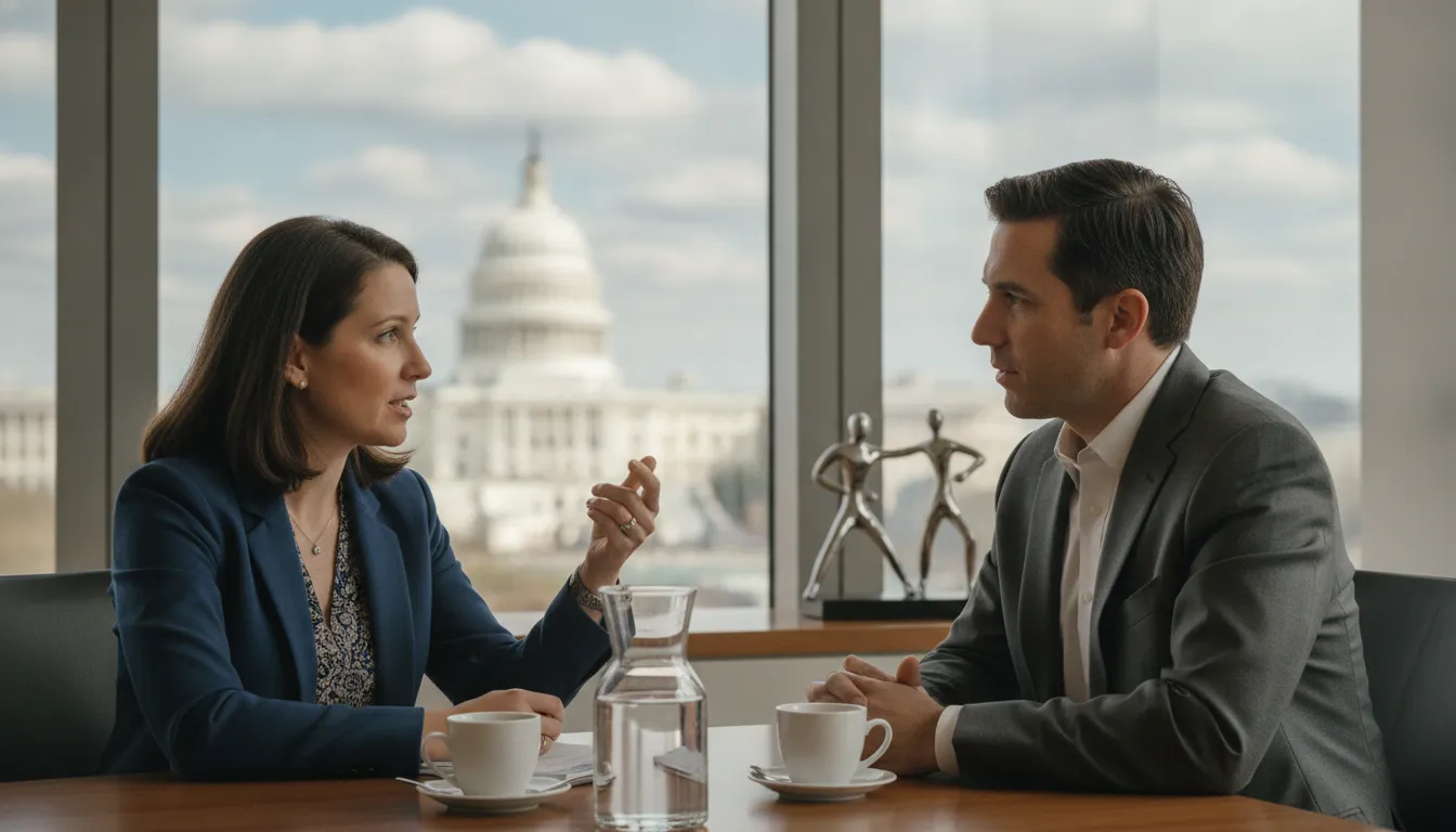 Benefits adviser and HR leader reviewing health plan strategy
