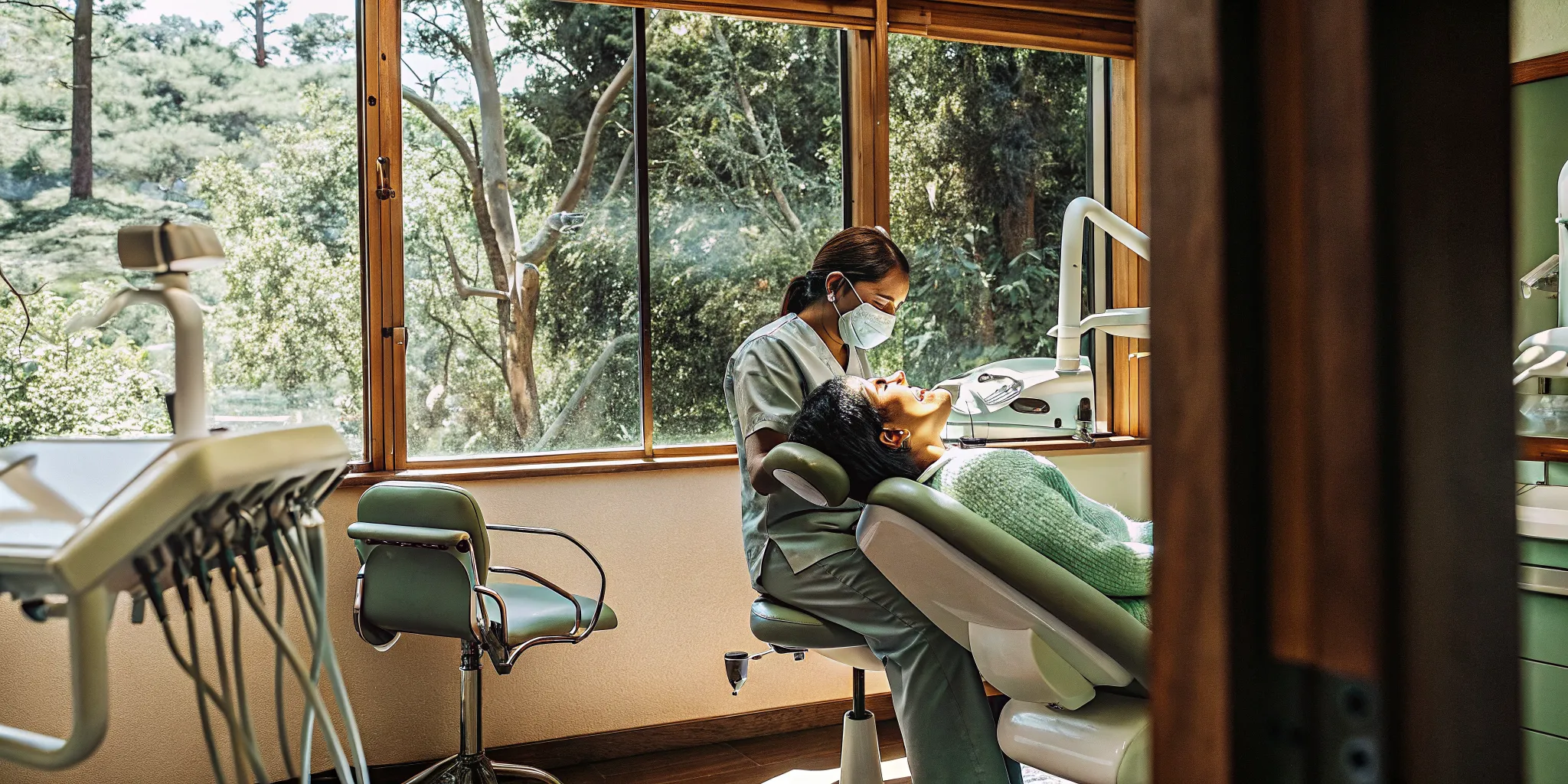 Dentist evaluating a patient with emergency tooth pain in San Diego