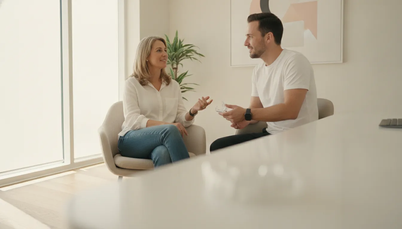 Patient discussing a personalized smile plan with a dentist