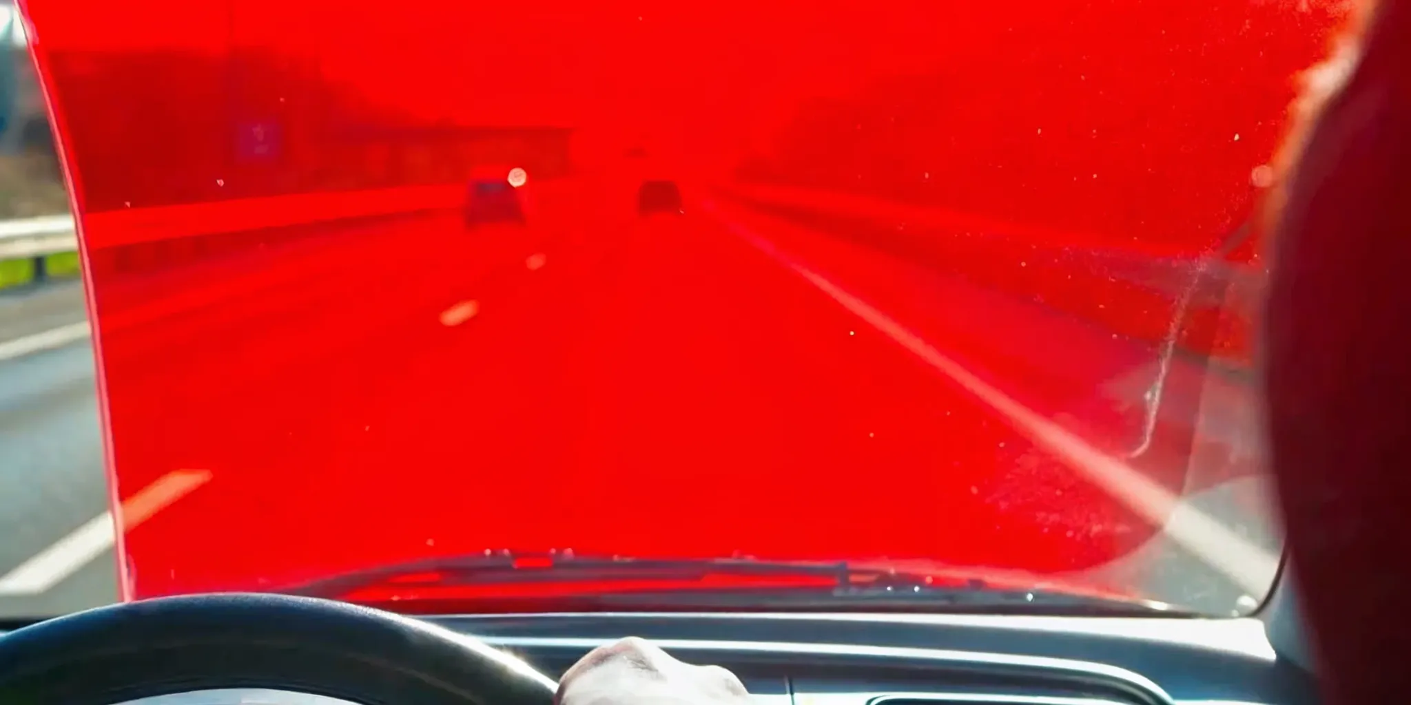 Clear view through a clean windshield while driving in Kansas City
