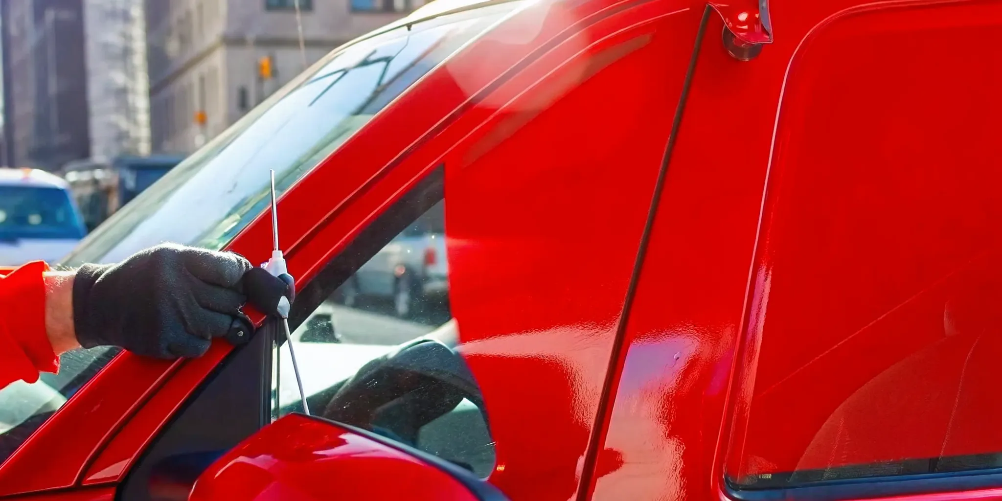 Professional mobile auto glass technician replacing a windshield on a commercial delivery van in Kansas City