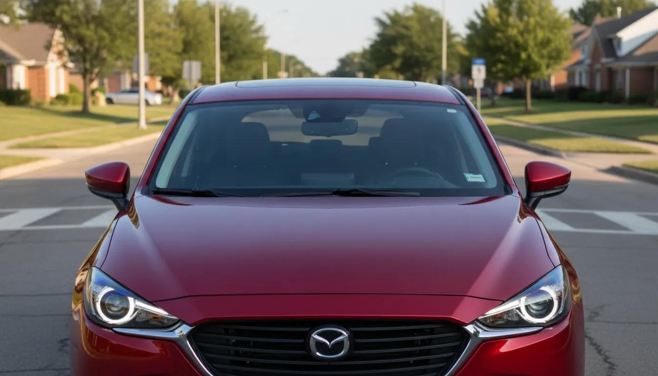 Forward-facing lane departure warning camera behind a vehicle windshield