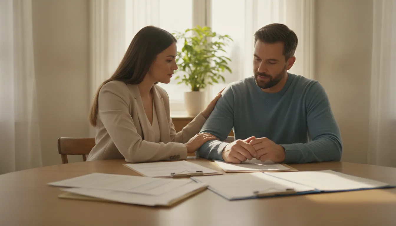 Attorney and claimant discussing long term disability coverage