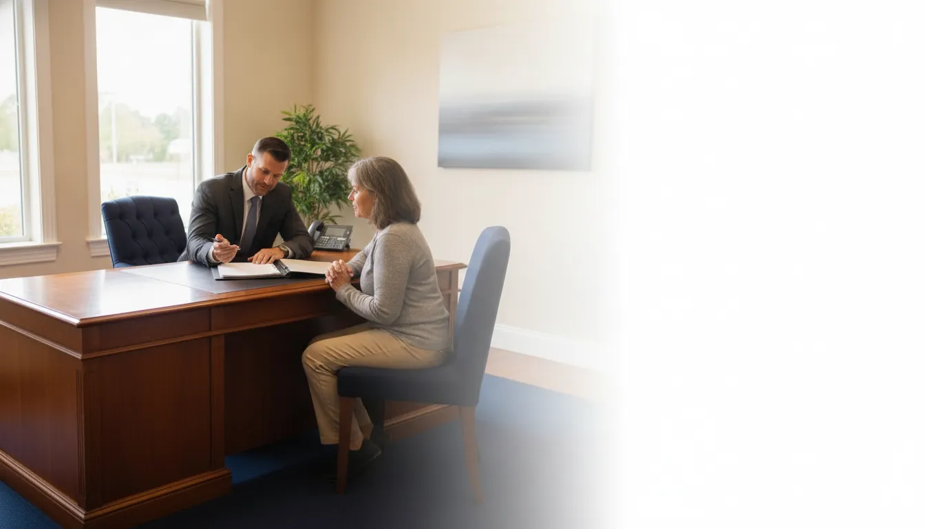 Attorney reviewing a disability appeal with a claimant