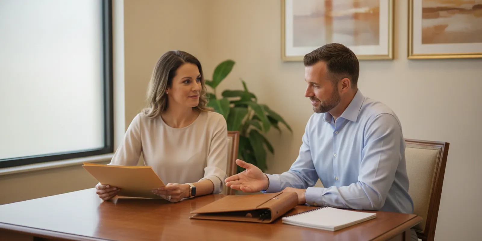 Patient reviewing medical records with a healthcare provider at a clinic