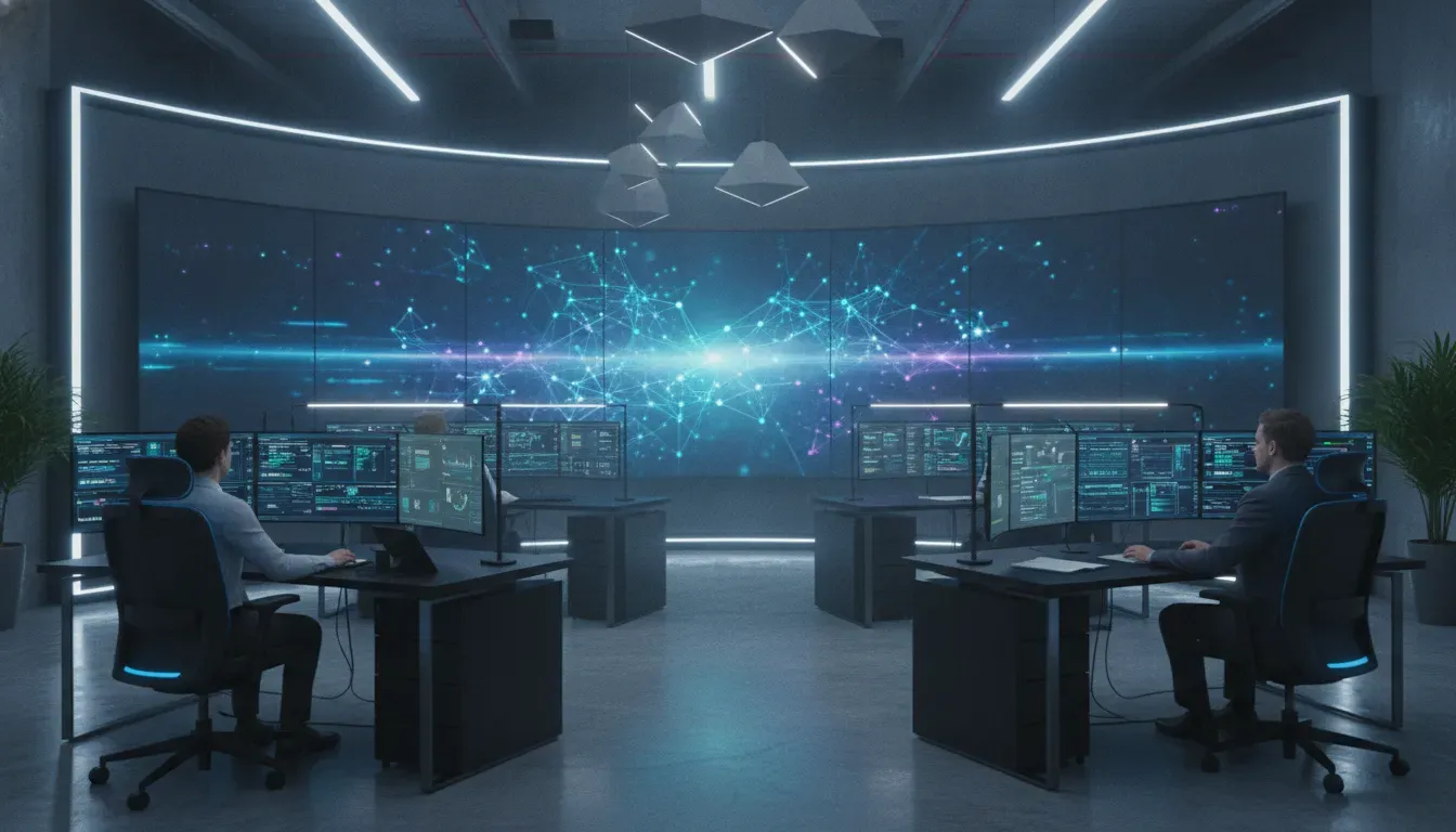 Cybersecurity operations center interface representing data protection protocols