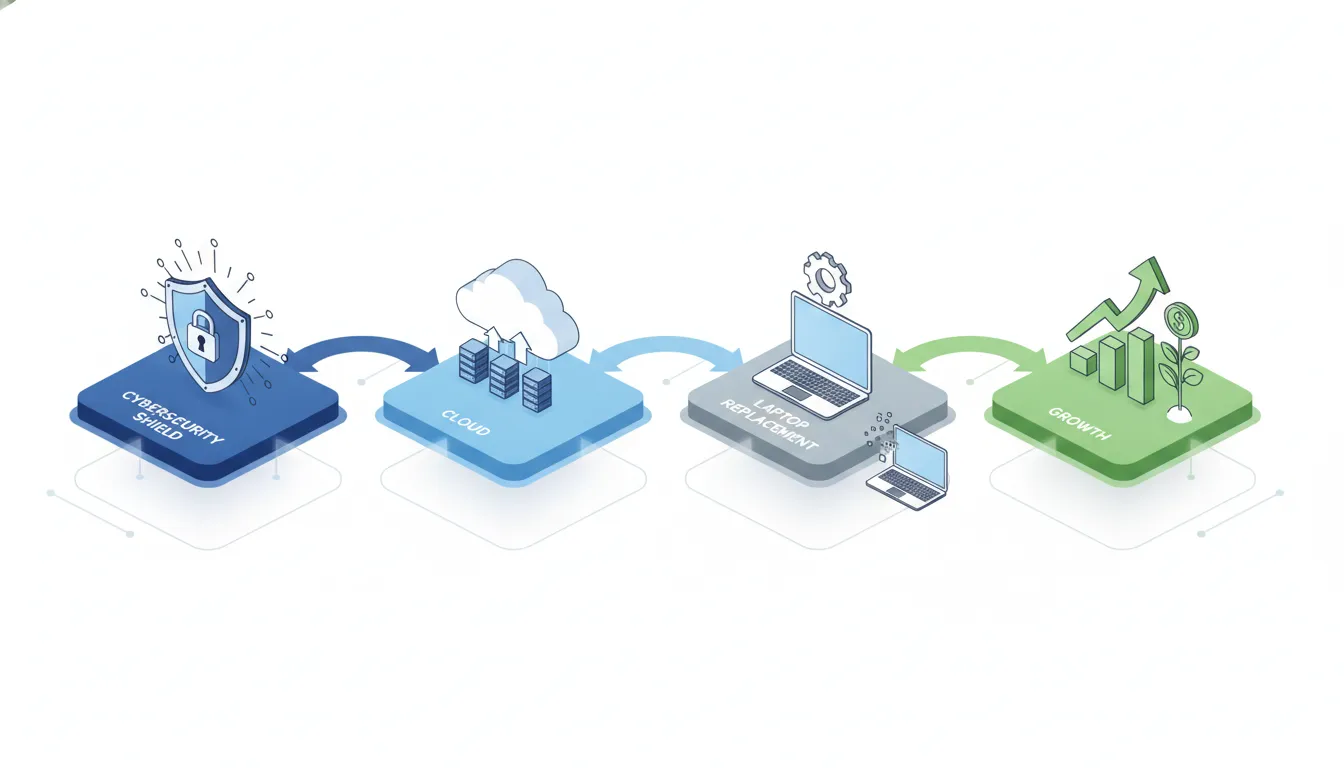 Four stages of a 12-month technology roadmap for small business