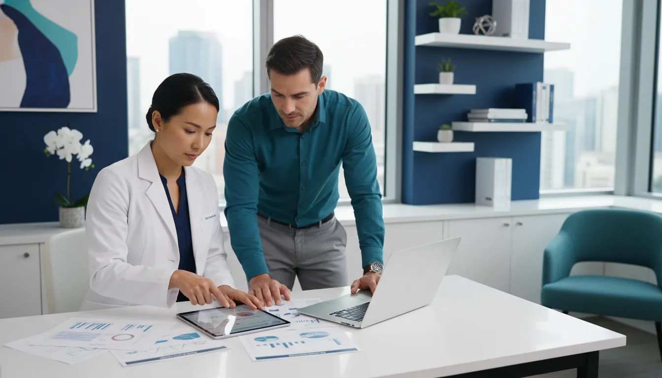Billing specialist reviewing allergy practice reimbursement and denial trends