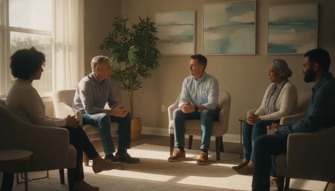 Small supportive group in a Sarasota outpatient mental health treatment setting