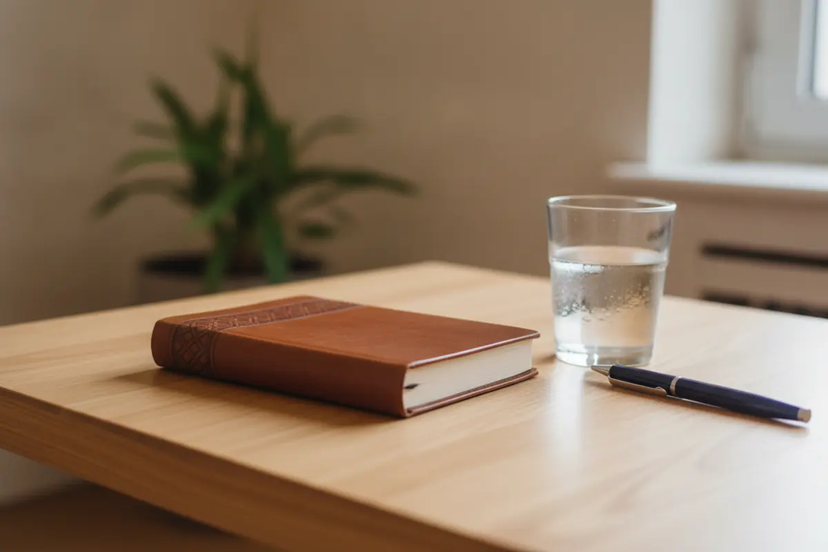 Recovery planning notebook on a counseling table