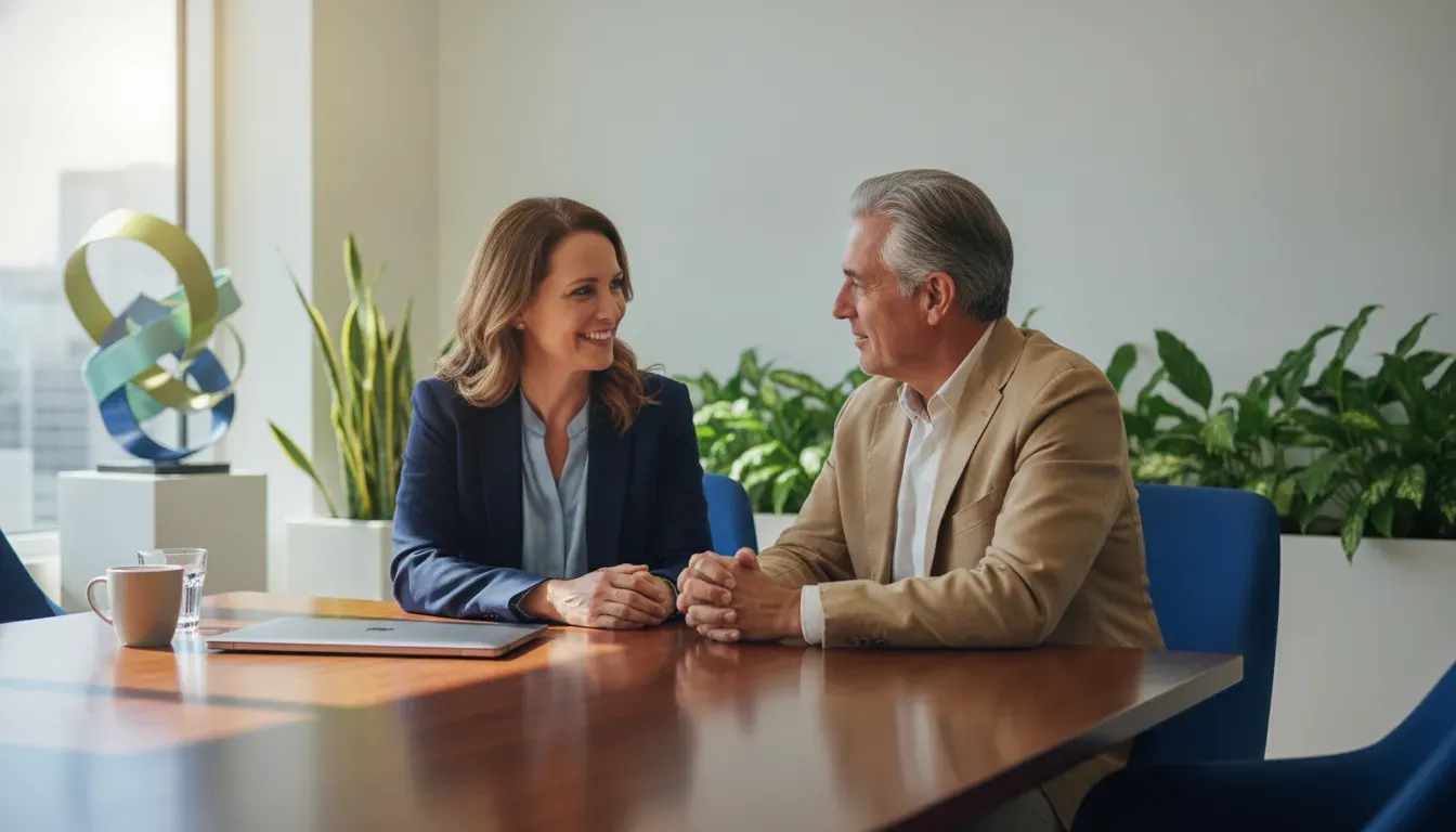 Entrepreneur discussing post-sale family wealth planning with a fiduciary wealth advisor