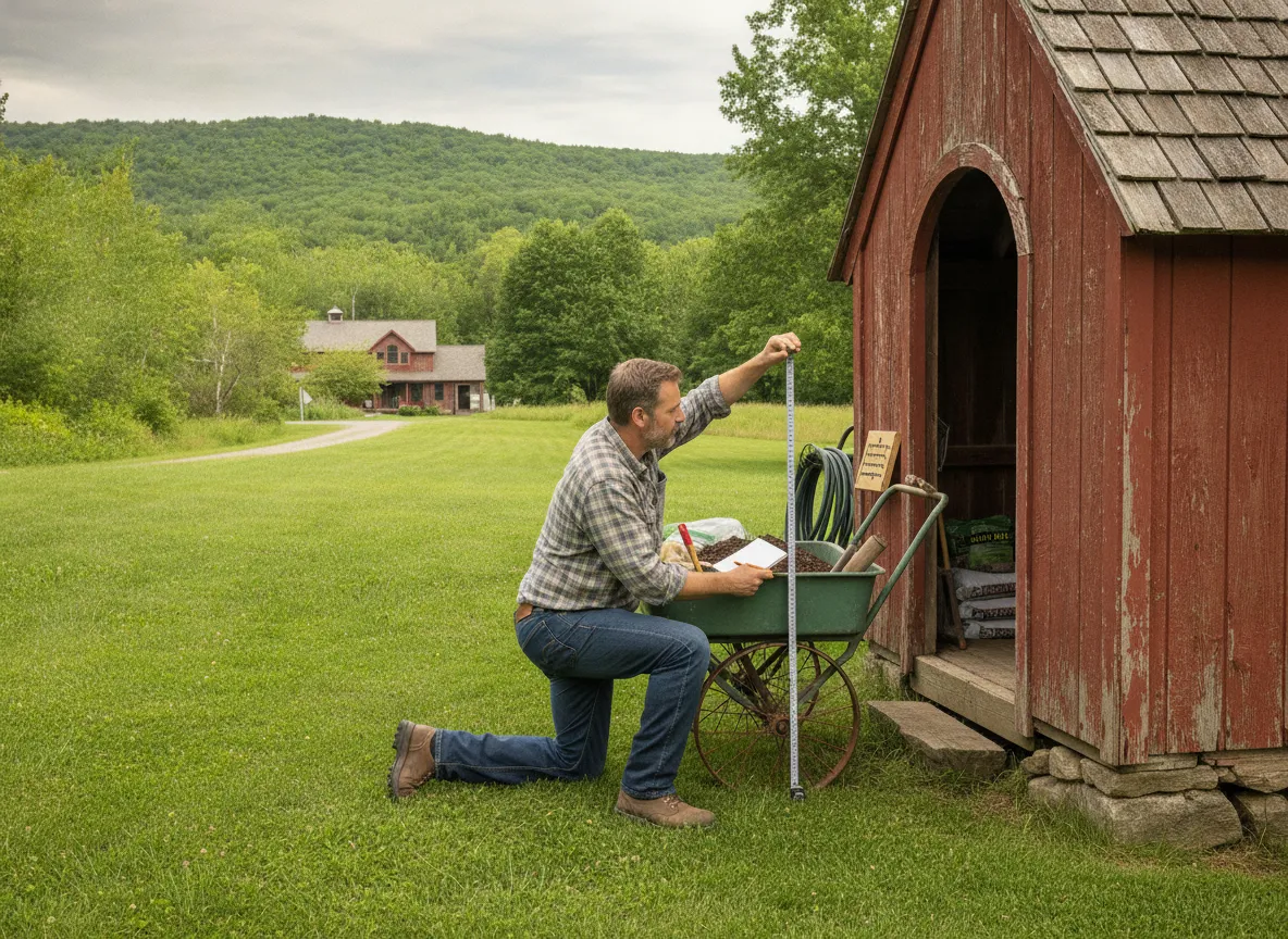 Measuring the shed doorway and approach area before planning a ramp