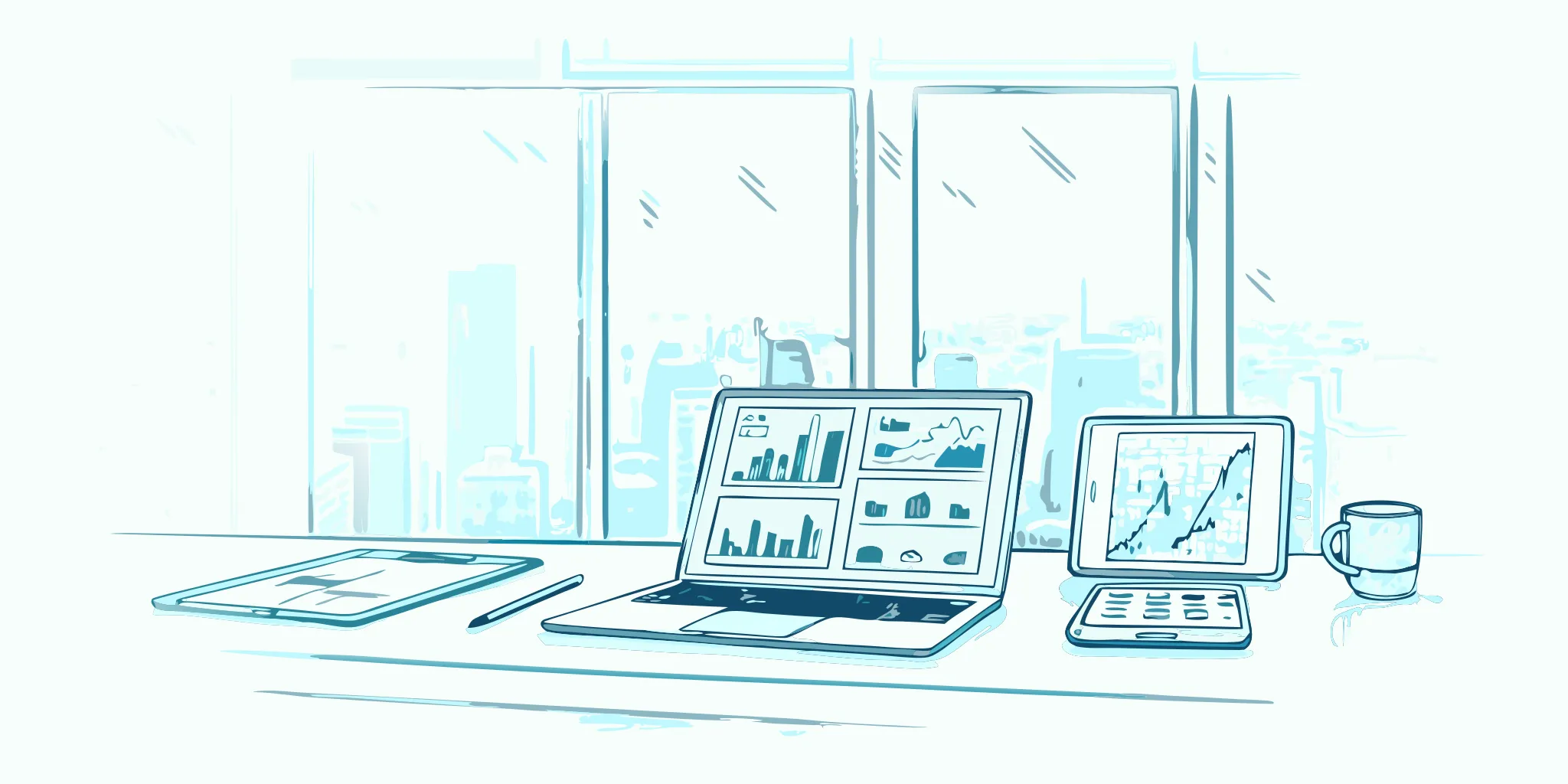 Real estate brokerage compliance management tools displayed on a laptop and tablet.