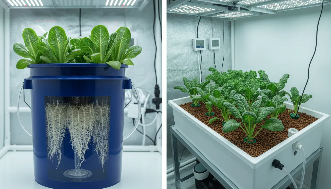 DWC vs ebb and flow hydroponic systems side by side