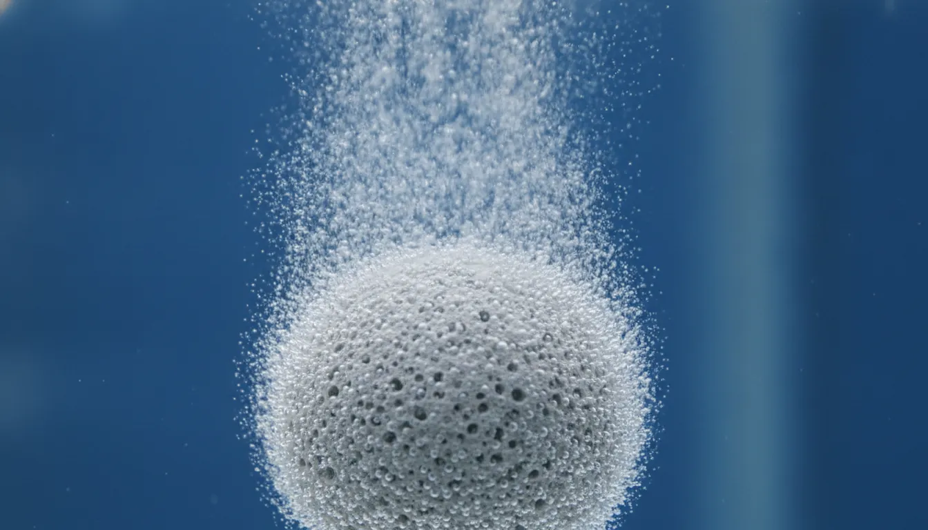 Porous air stone diffusing fine oxygen bubbles inside a clean hydroponic reservoir