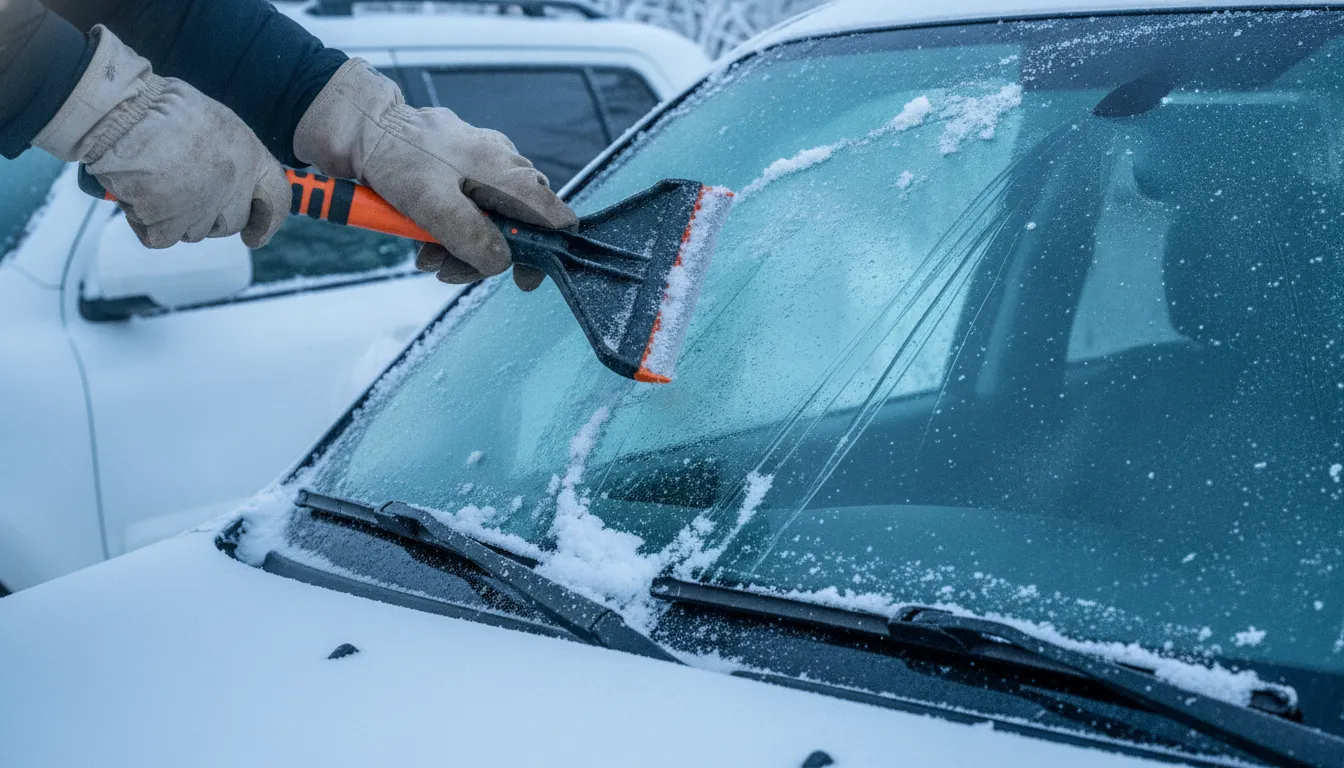 The Edge scraper using dedicated grooves to clear ice from a wiper blade