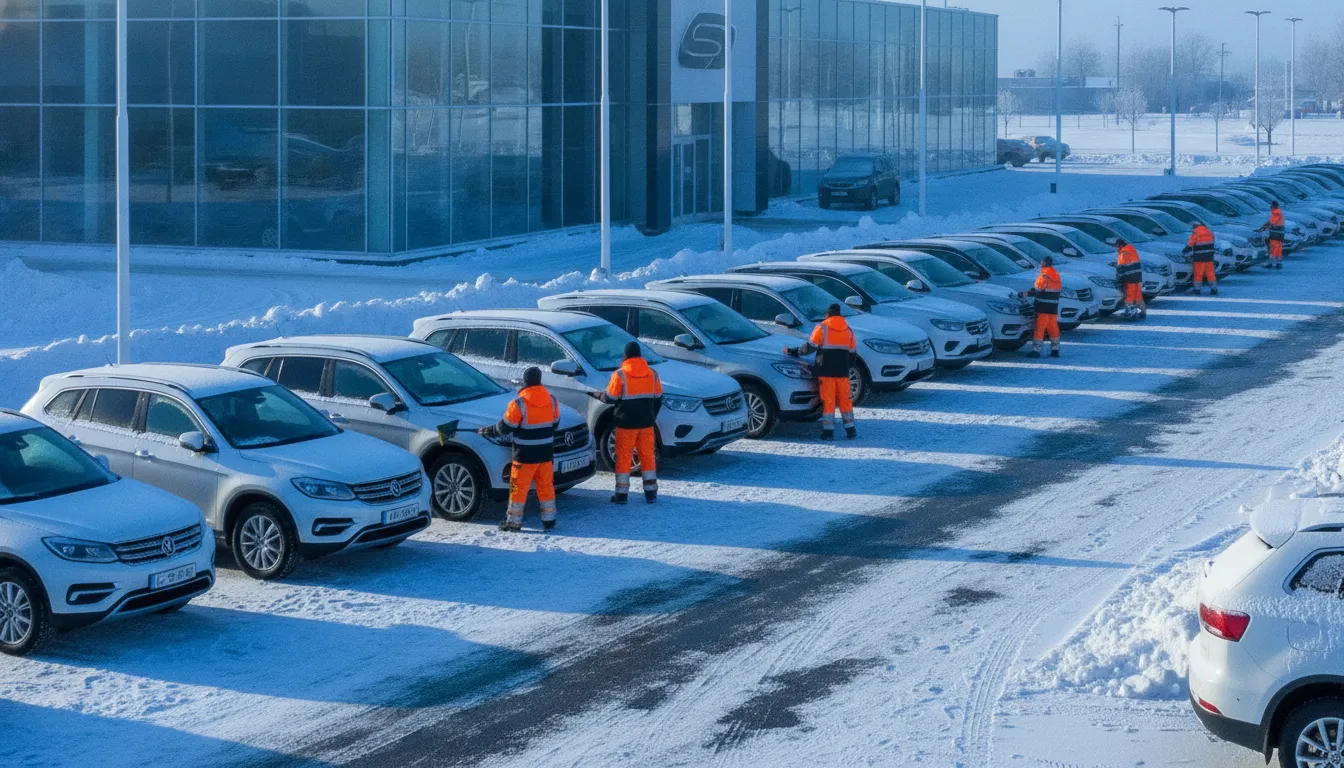 The EDGE snow and ice scraper used for vehicle preparation
