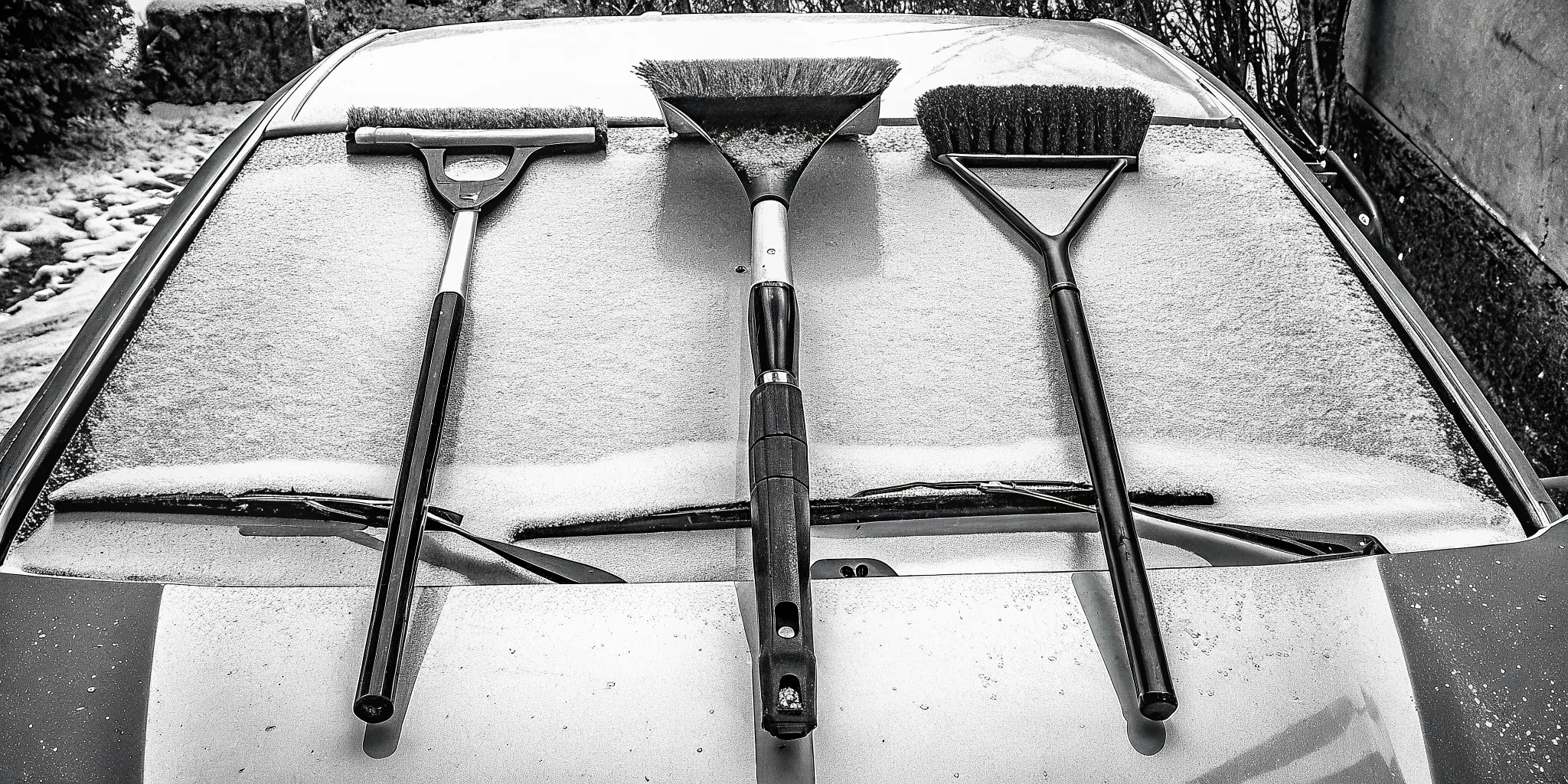 Comparison of windshield ice scraper types for winter driving