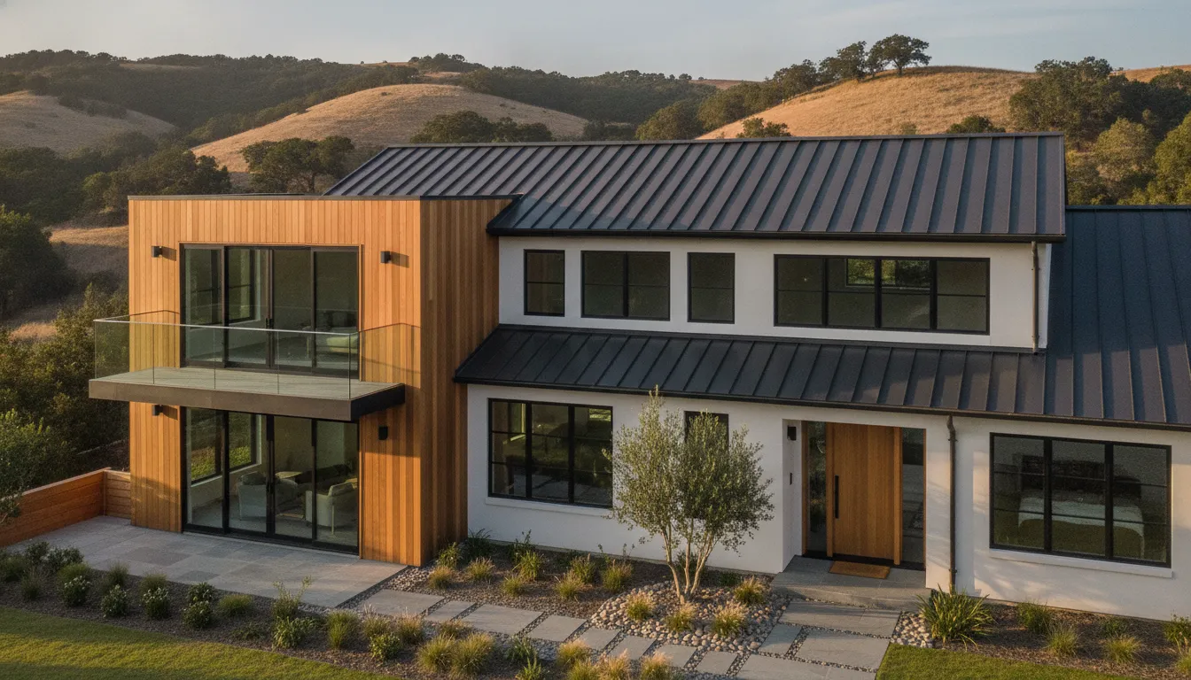 Renovated Bay Area home exterior with new roof windows and addition
