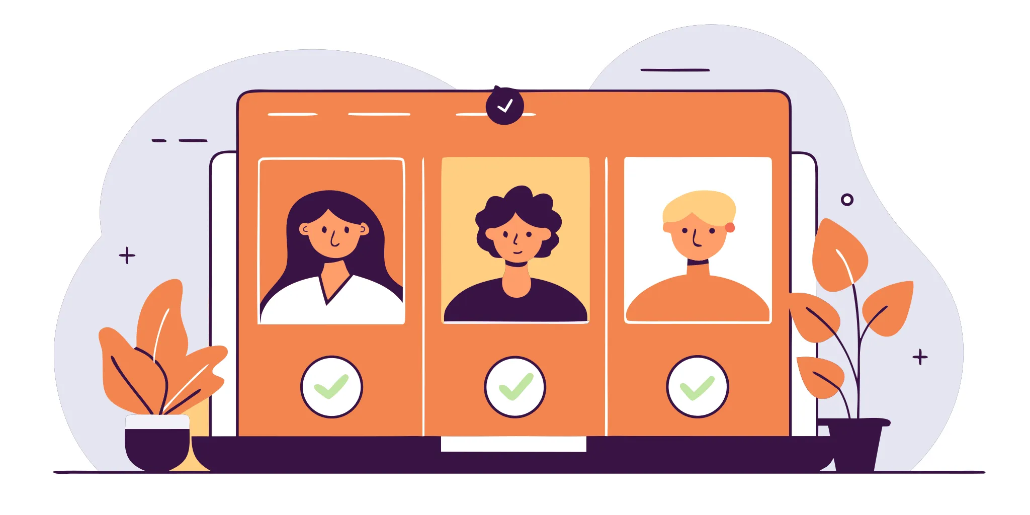 Crowdfunding identity verification dashboard showing verified creator badges and security checkmarks