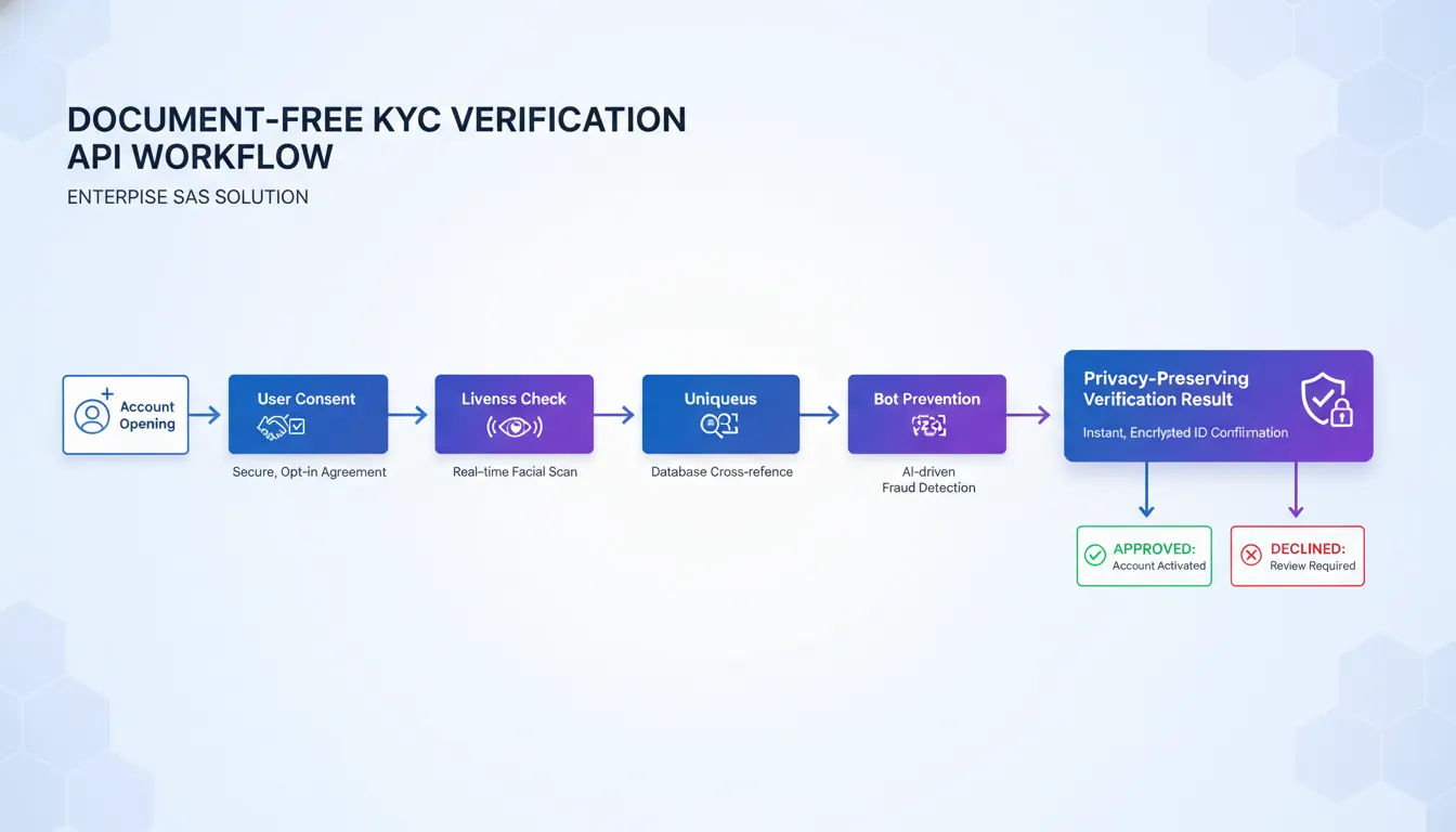 KYC verification API workflow from account opening to privacy-preserving verification result