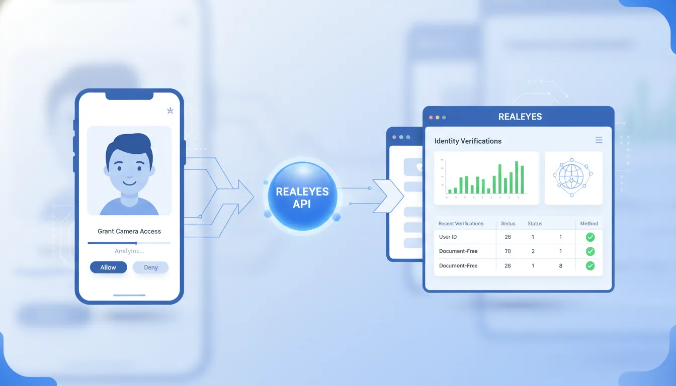 Document-free identity verification API flow for live human verification