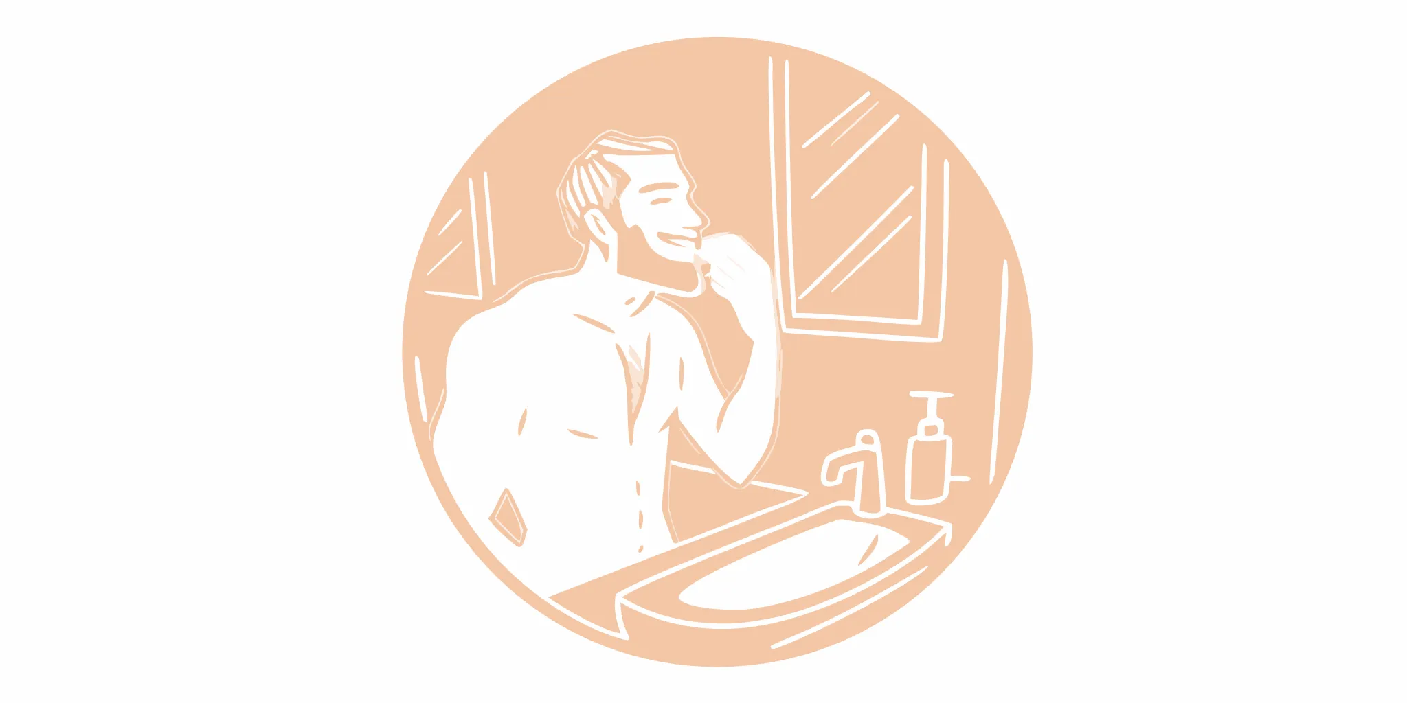 Best beard wash routine at a bathroom sink with a bearded man rinsing facial hair