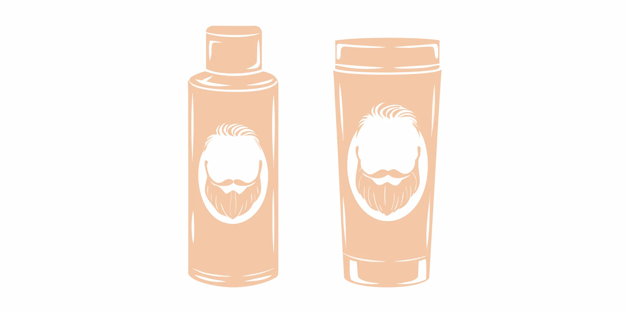 Beard conditioner and beard balm grooming products side by side