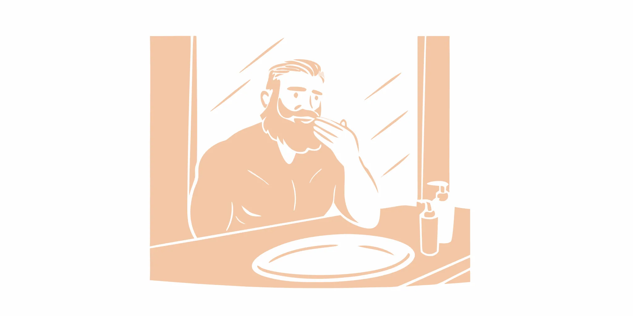 Man using a gentle beard wash as part of a simple grooming routine
