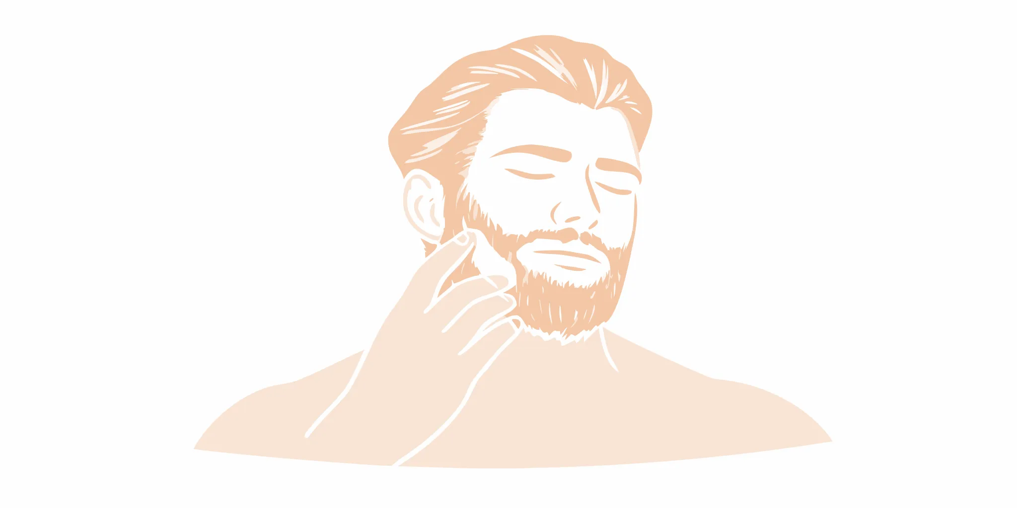 Man applying a small amount of beard balm to his beard for lightweight summer grooming