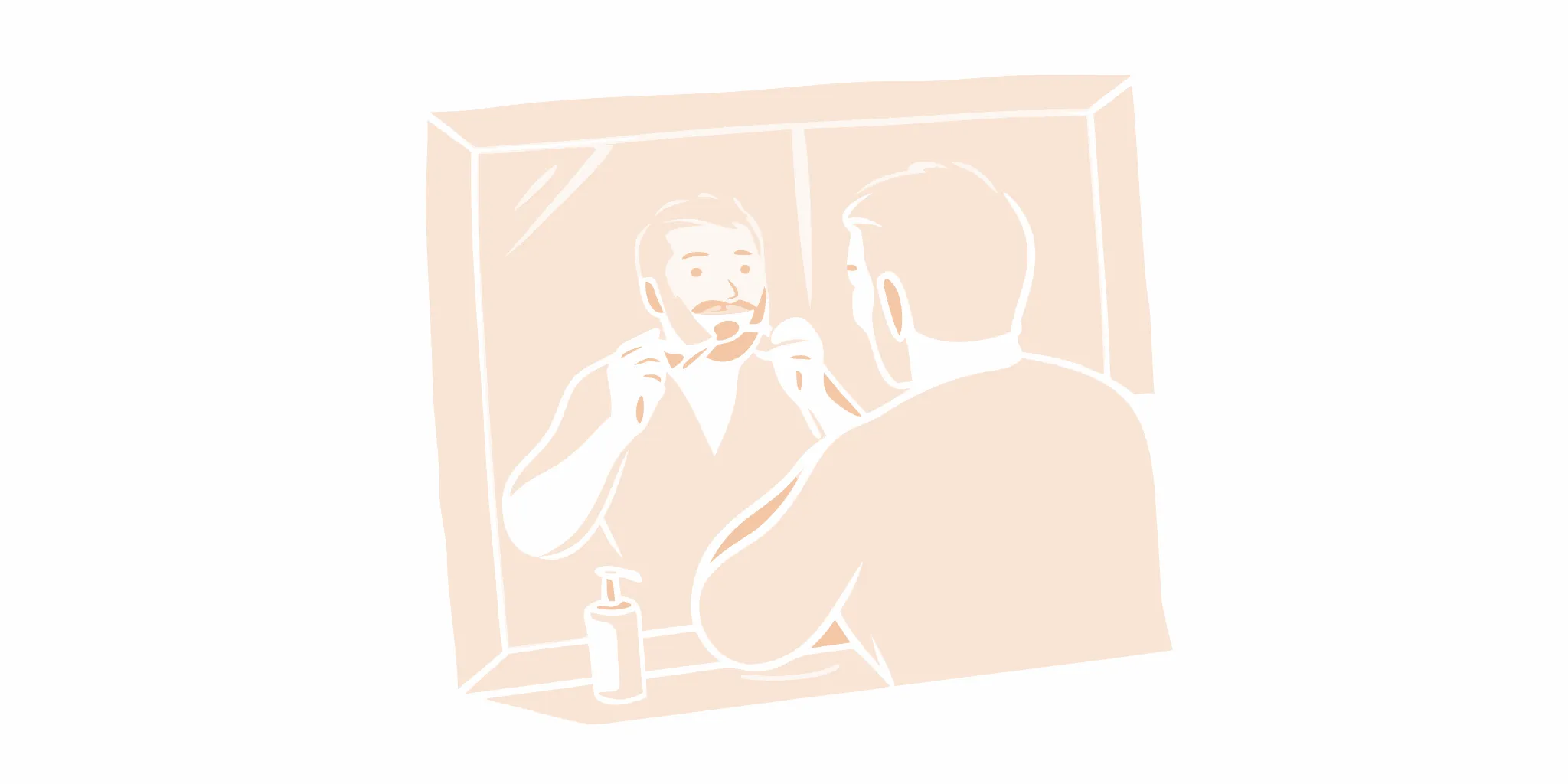 Beard trimming and grooming tools arranged on a bathroom counter for summer beard maintenance