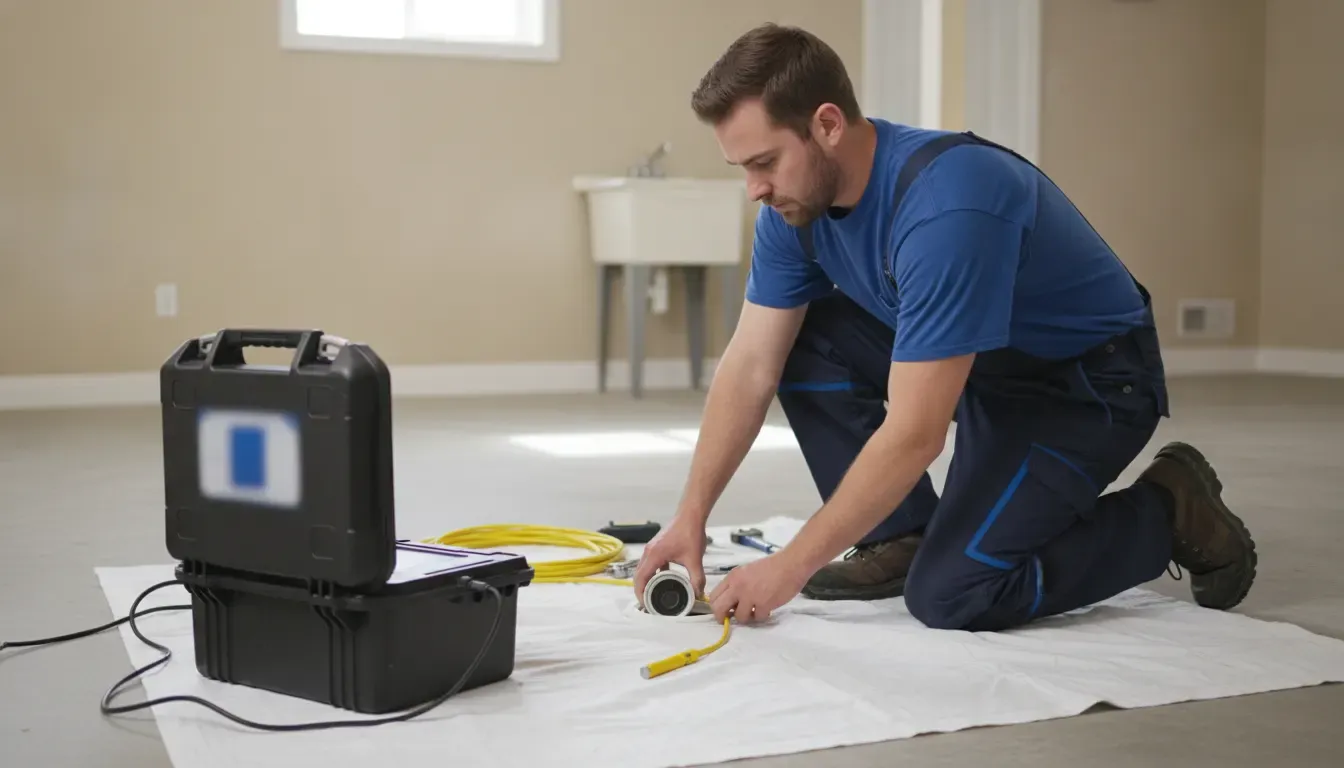 Professional sewer camera inspection equipment used in a Warren Michigan home