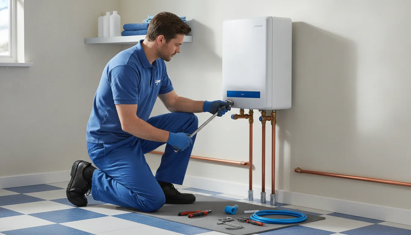 Tankless vs tank water heater Ann Arbor comparison with a plumbing technician