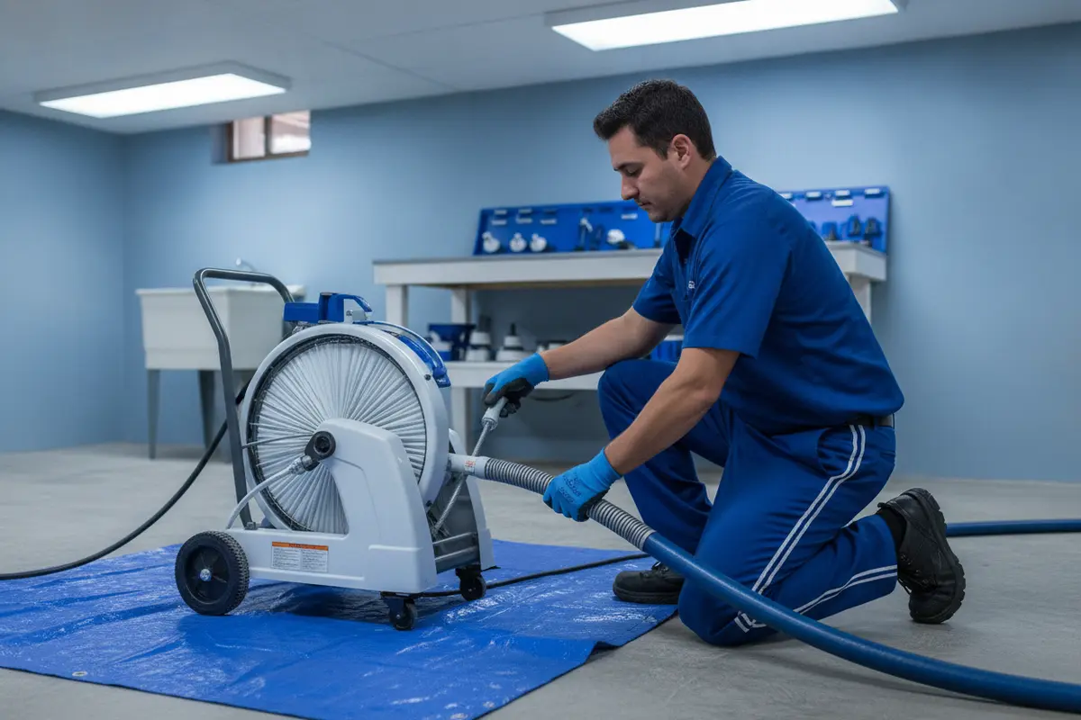 Professional drain cleaning service at a Metro Detroit home