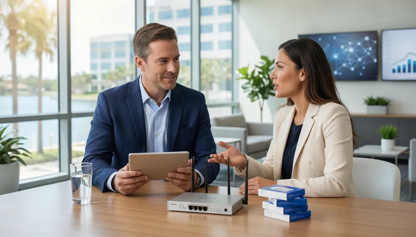 Business owner and IT professional planning a secure Microsoft 365 setup before hiring