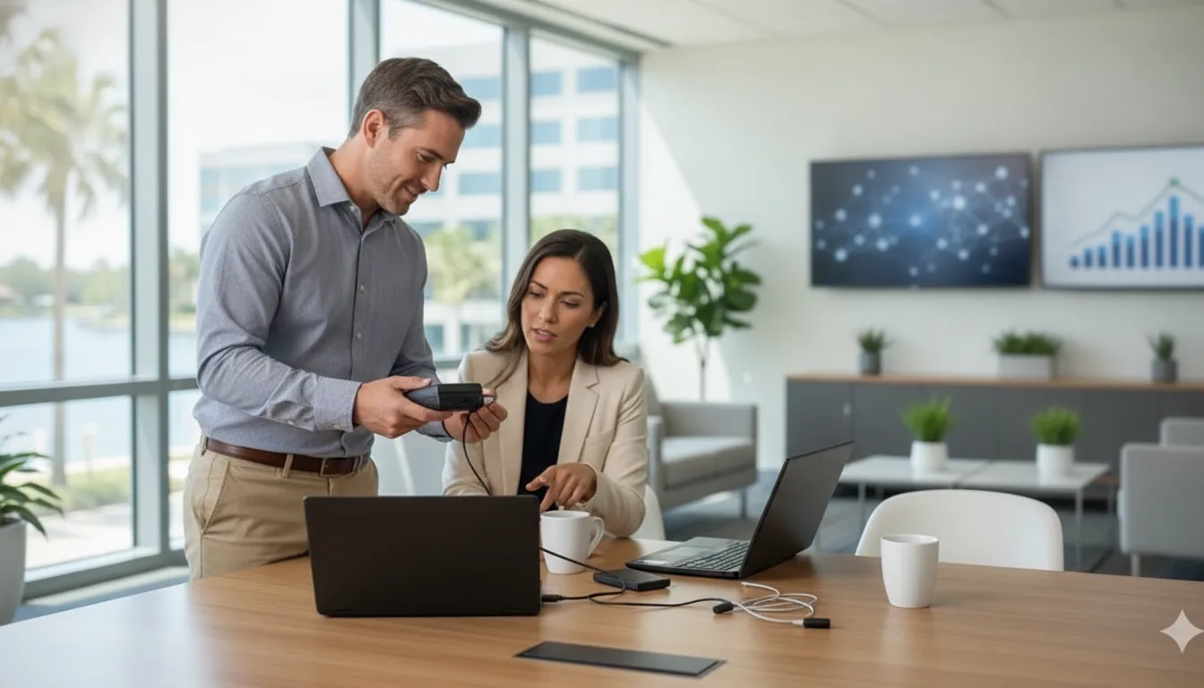 IT professional transferring a former employee's business files to an authorized colleague