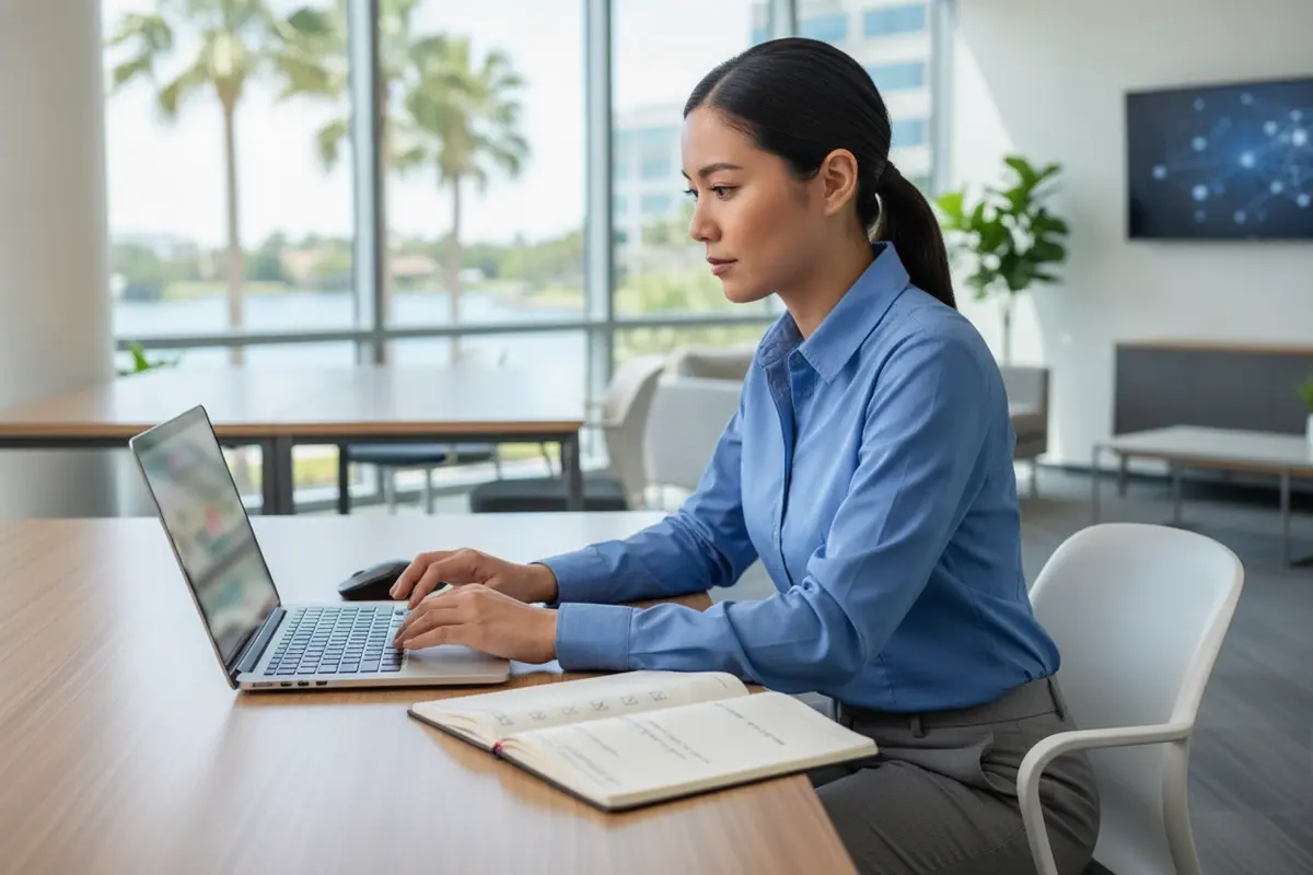 IT administrator working through a secure employee offboarding process