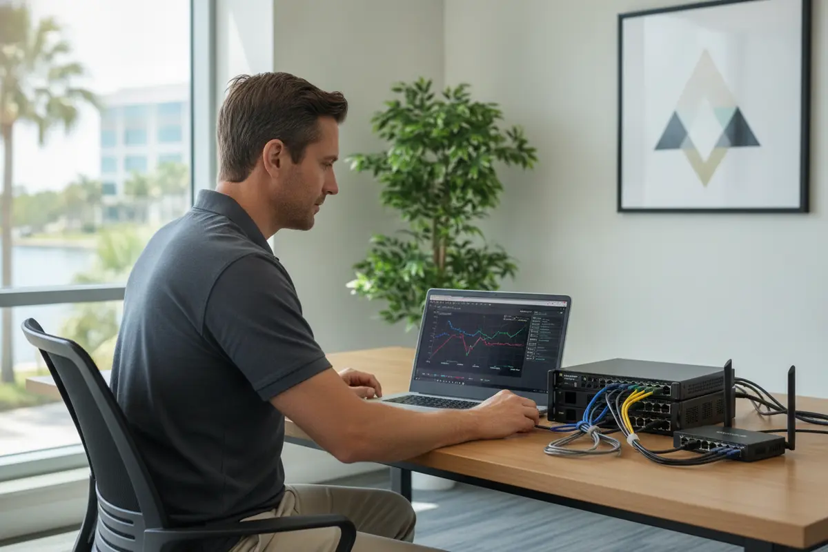 Security analyst comparing email threat alerts with device protection status