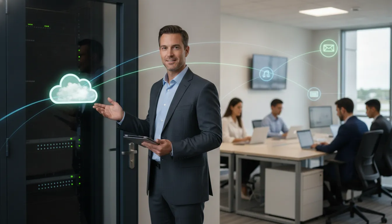 Microsoft Defender security layers connecting cloud, email, and business endpoints