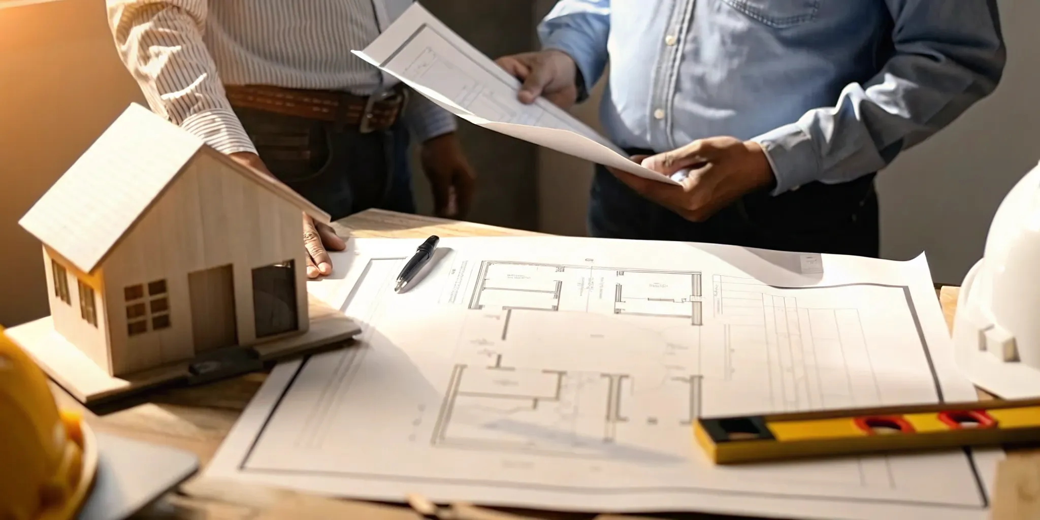 Florida property owner reviewing permit documents with a building professional