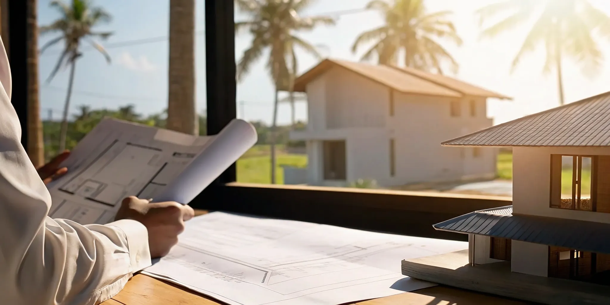 Property owner reviewing zoning violation letter documents and site plans in Florida
