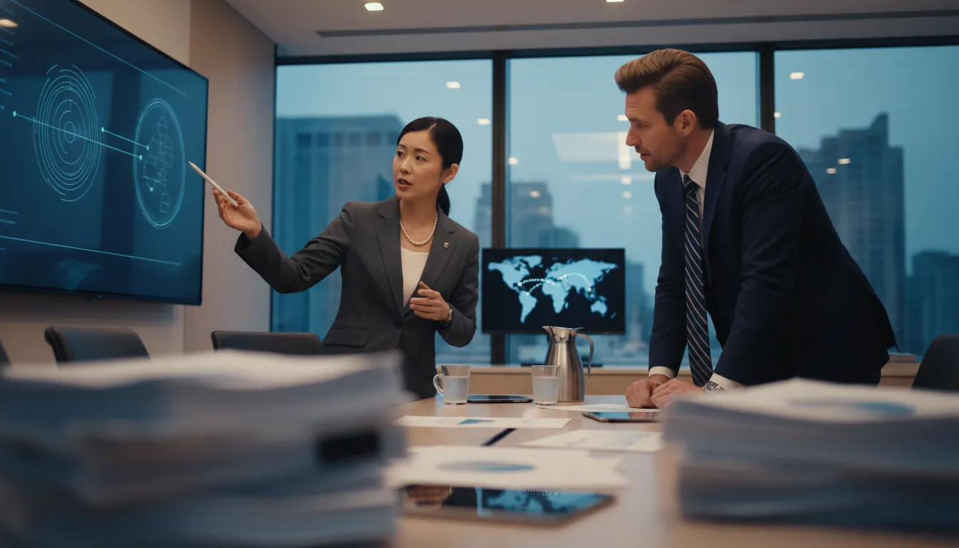 Japanese and U.S. audit professionals coordinating subsidiary reporting requirements