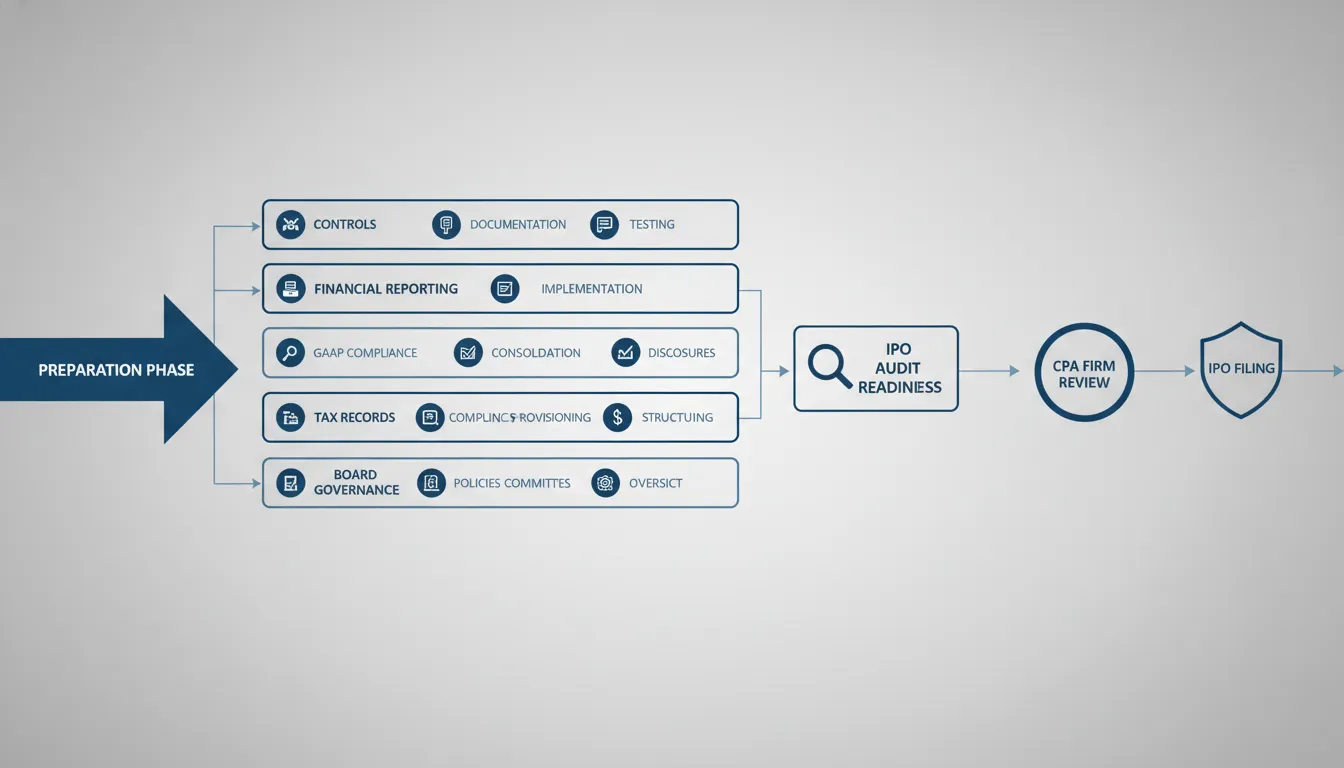 IPO readiness audit checklist process for finance, controls, tax, and governance