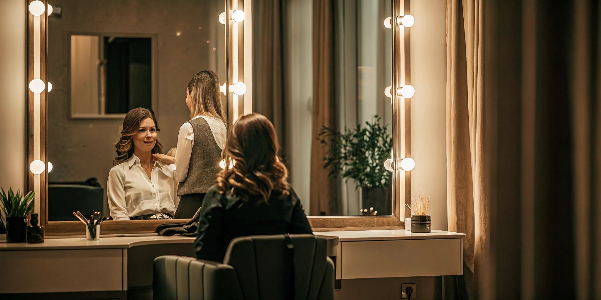 Experienced beauty professional consulting with a client in a private salon suite