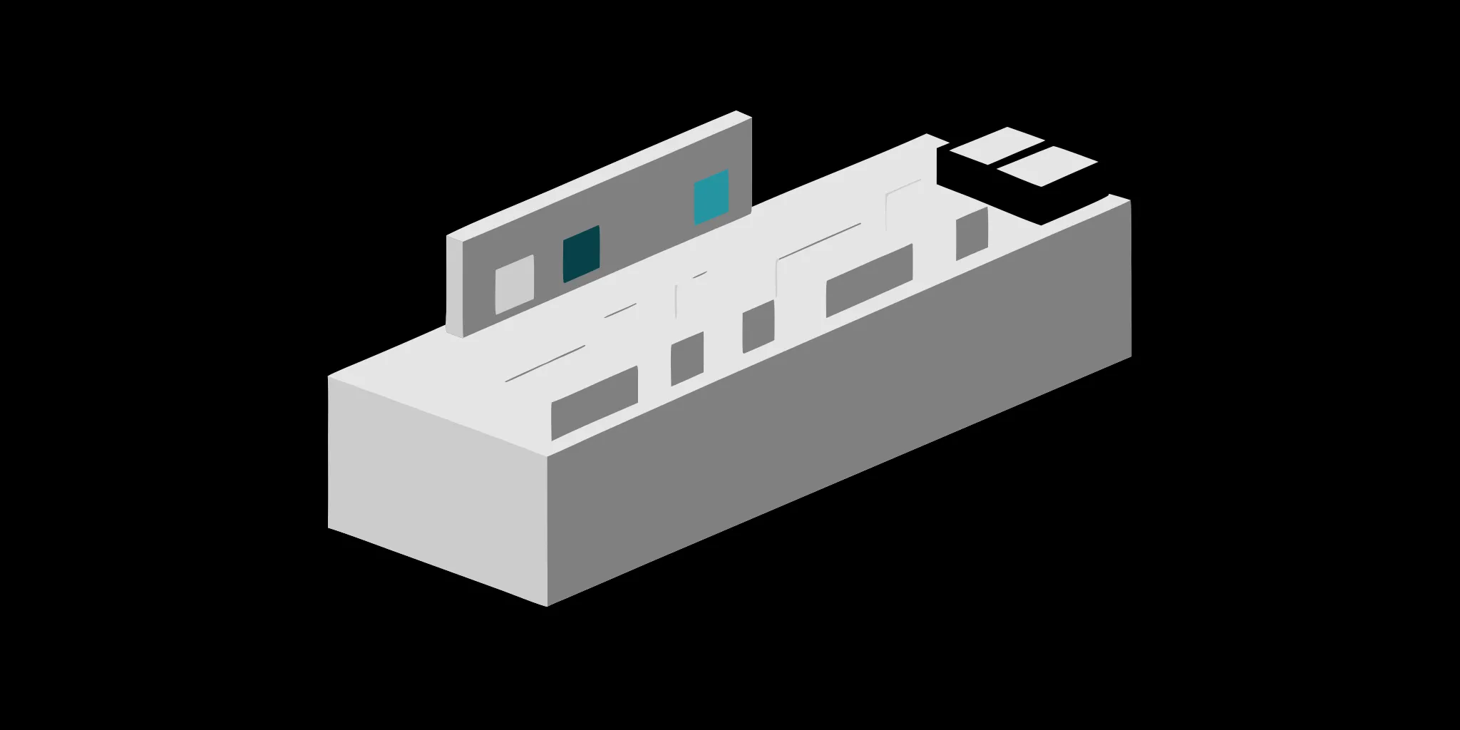 A modern point of purchase display with multiple shelves designed to increase product sales.