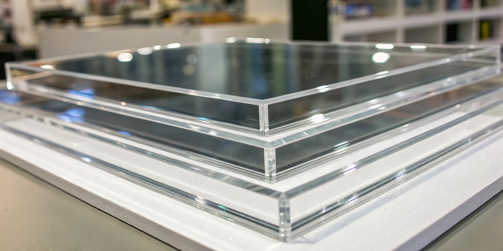 Custom acrylic sheets for displays.