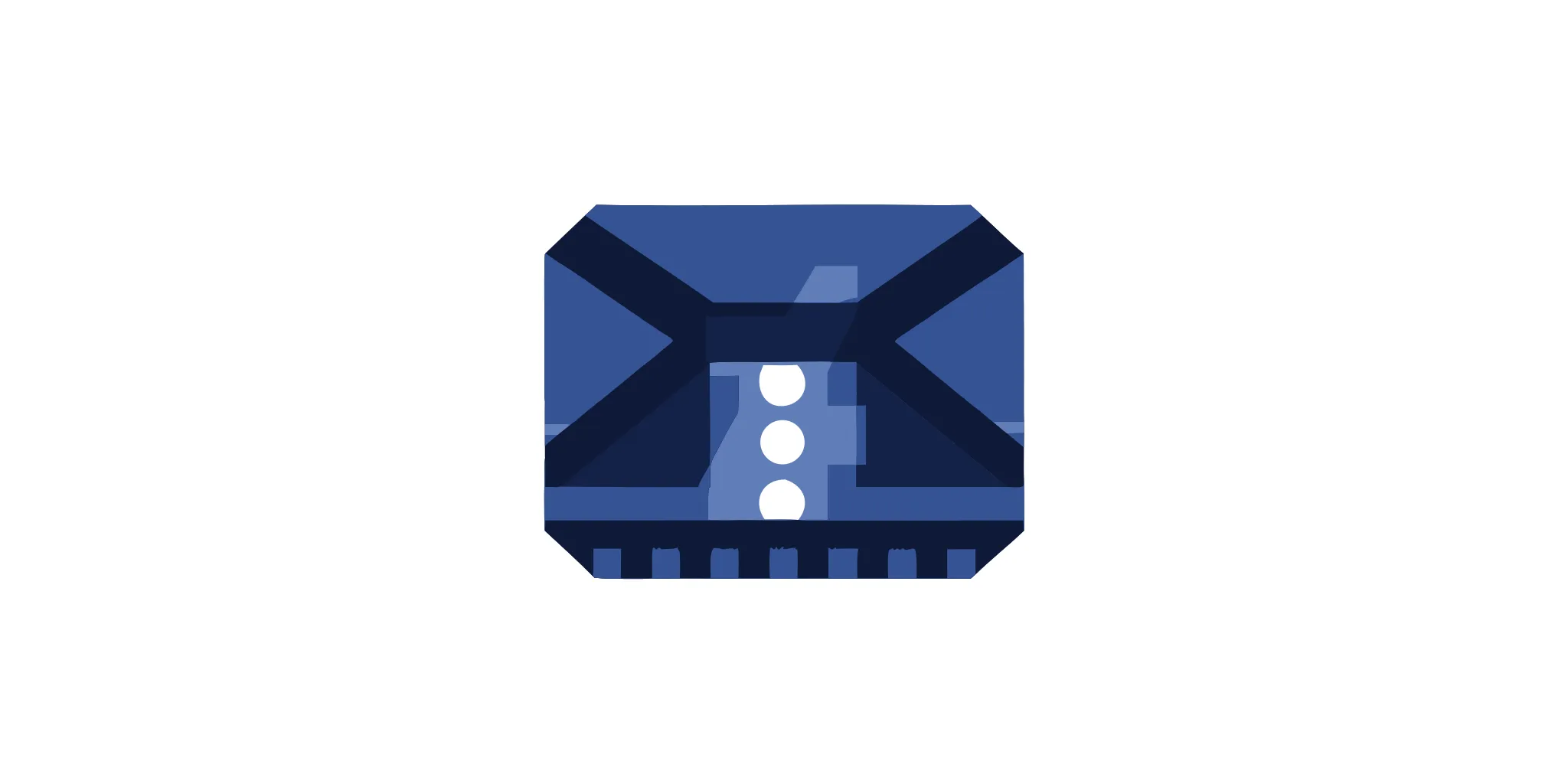 Blue icon of a CNC machine creating a metal prototype.