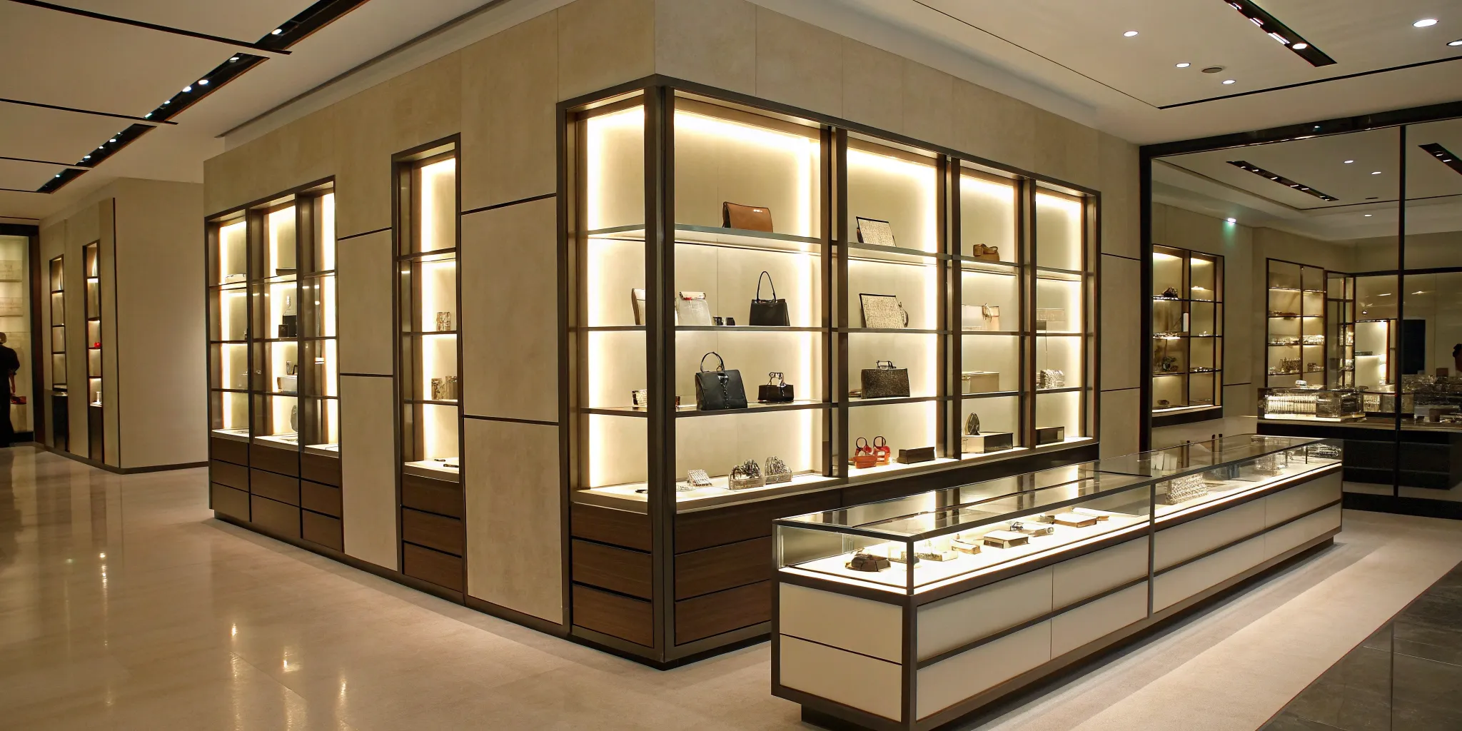 Cost-effective retail display for handbags and accessories.