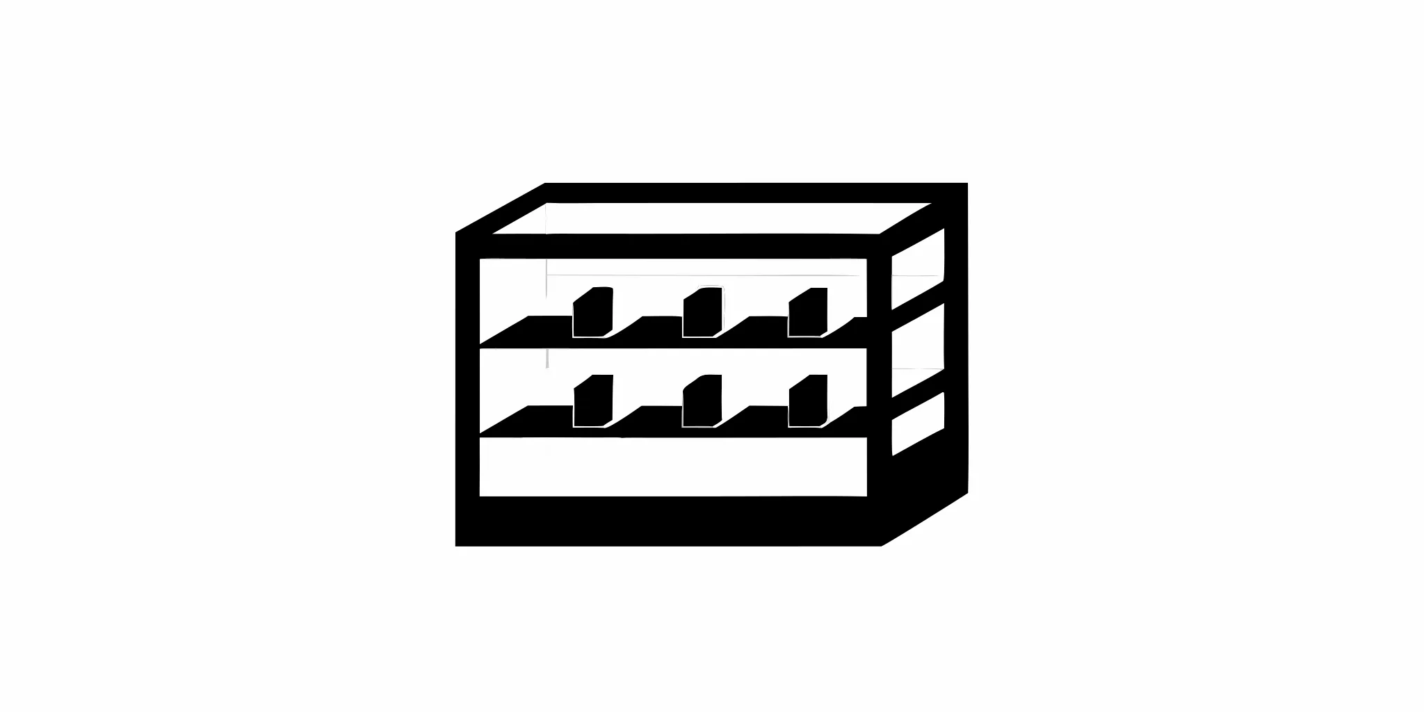 Custom acrylic retail display case with clear shelves in a modern store setting